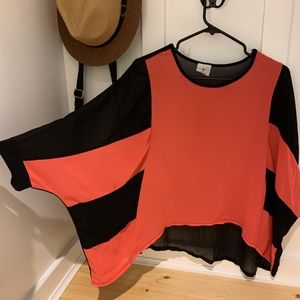 Color lock poncho shirt